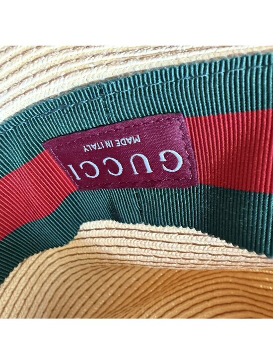 NWT GUCCI Raffia Hat Beige Web Soft Sz S 100% Authentic main image 10